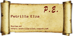 Petrilla Elza névjegykártya